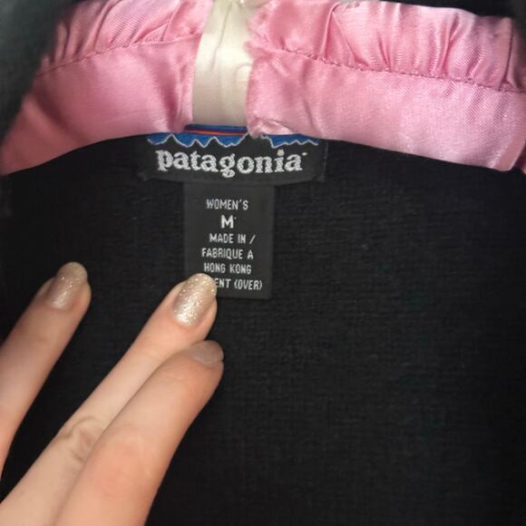 Patagonia Womens M Black 100% Wool Boucle Full Zip Jacket Knit Sweater Cozy Fall - Picture 5 of 9